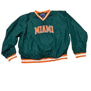 VTG Miami Hurricanes Pullover V-Neck Windbreaker Champs Men's XXL Sideline Gear